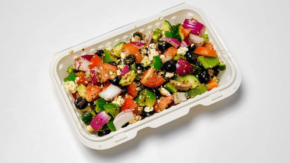 Greek salad at Pizza 64 Kitchen + Bar Winnipeg